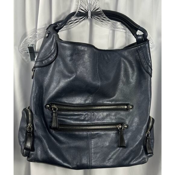 COACH Y2K Large Cambridge Leather Hobo Tote Bag Purse Metallic